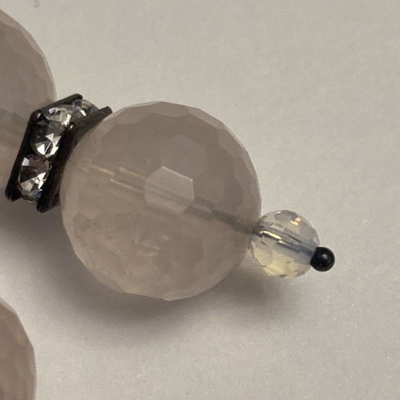 Pale Light Pink Bauble and Rhinestone Earrings - Picture 6 of 15